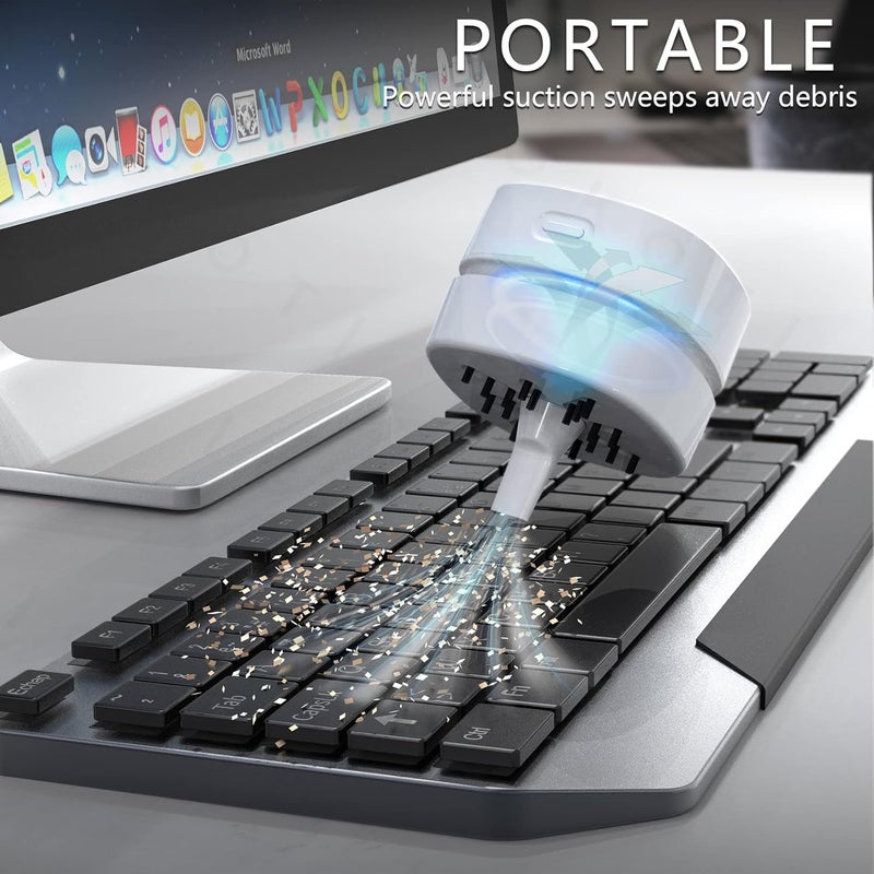 IGOKOTI Mini Desktop Vacuum Cleaner, USB Charging Keyboard Vacuum Cleaner with Pattern, Detachable and Portable Mini Vacuum for Desk, Cordless Desk Vacuum for Cleaning, Dust, Crumbs, Computer - Image 3